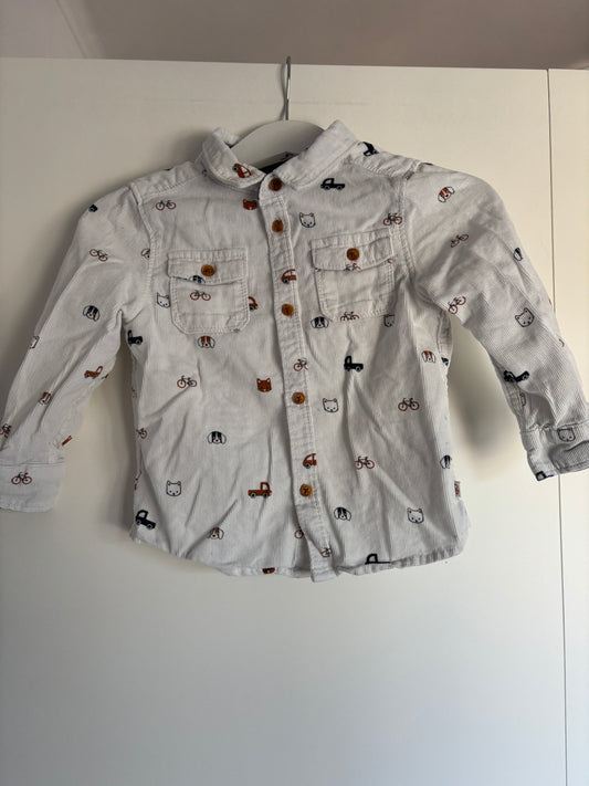 Wit ribfluwelen hemdje