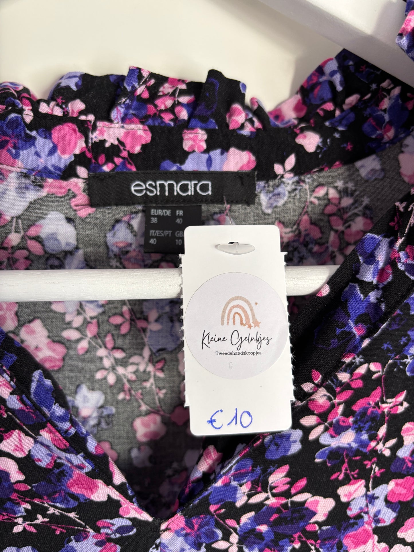 Zwarte jurk met bloemetjes