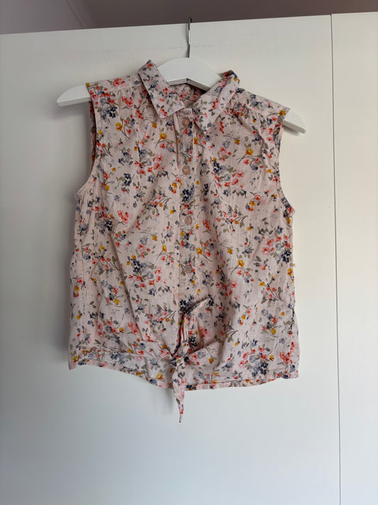 Lichtroze bloemenblouse