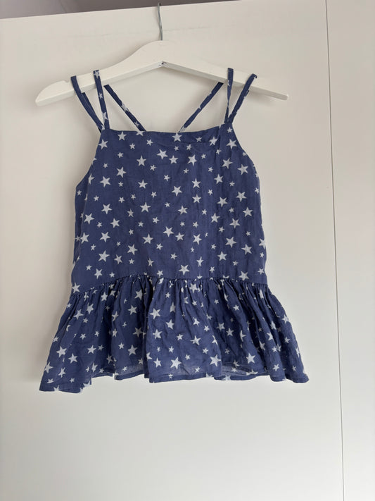 Blauwe top met sterretjes
