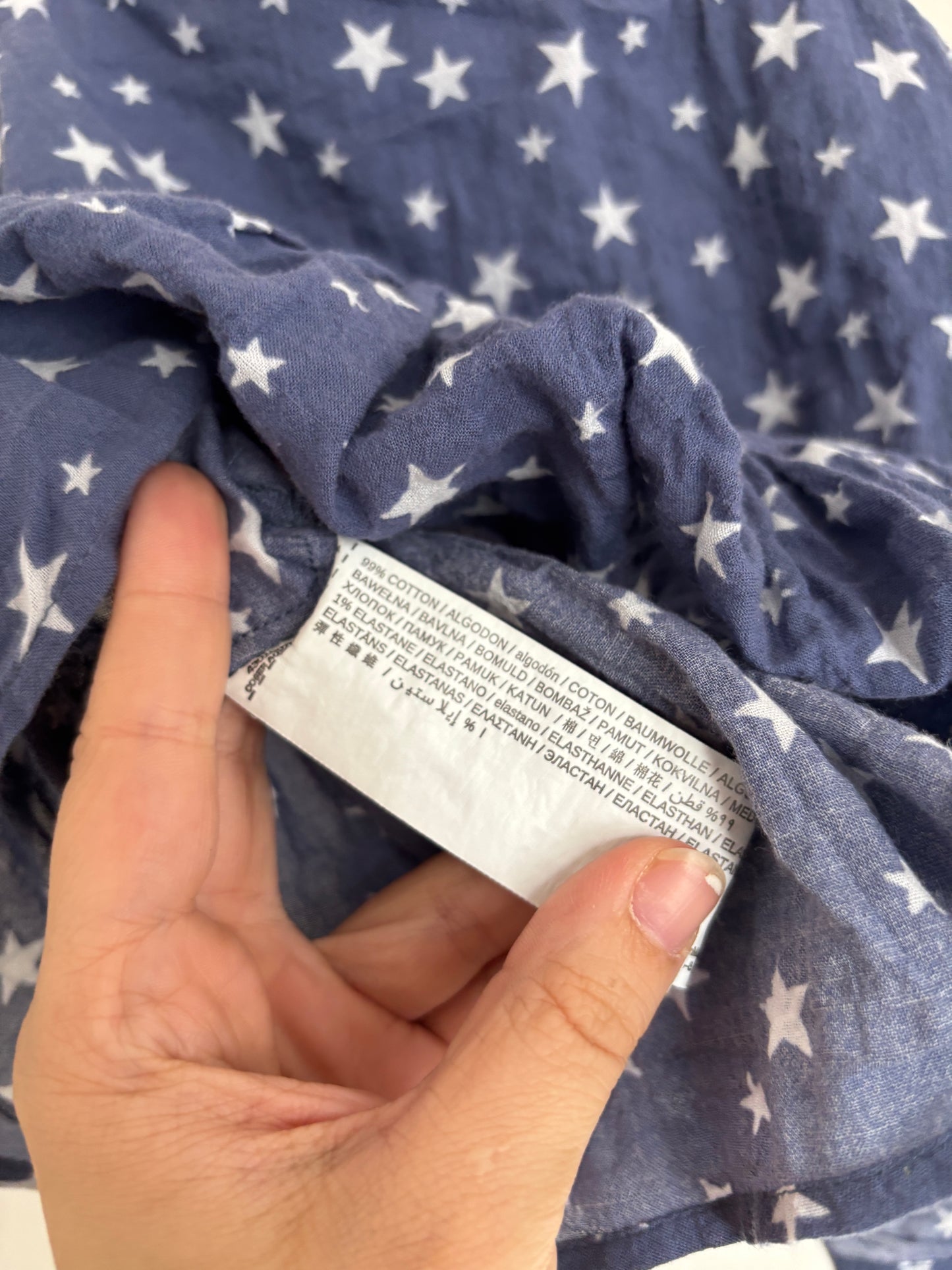 Blauwe top met sterretjes