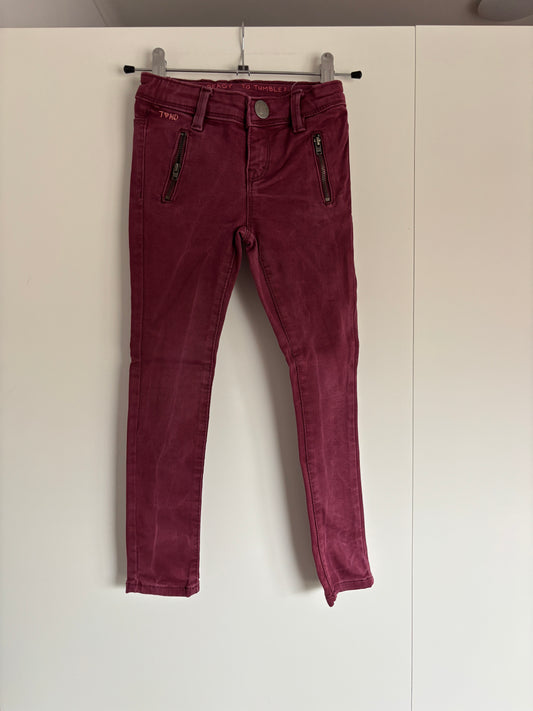 Wijnrode skinny jeansbroek