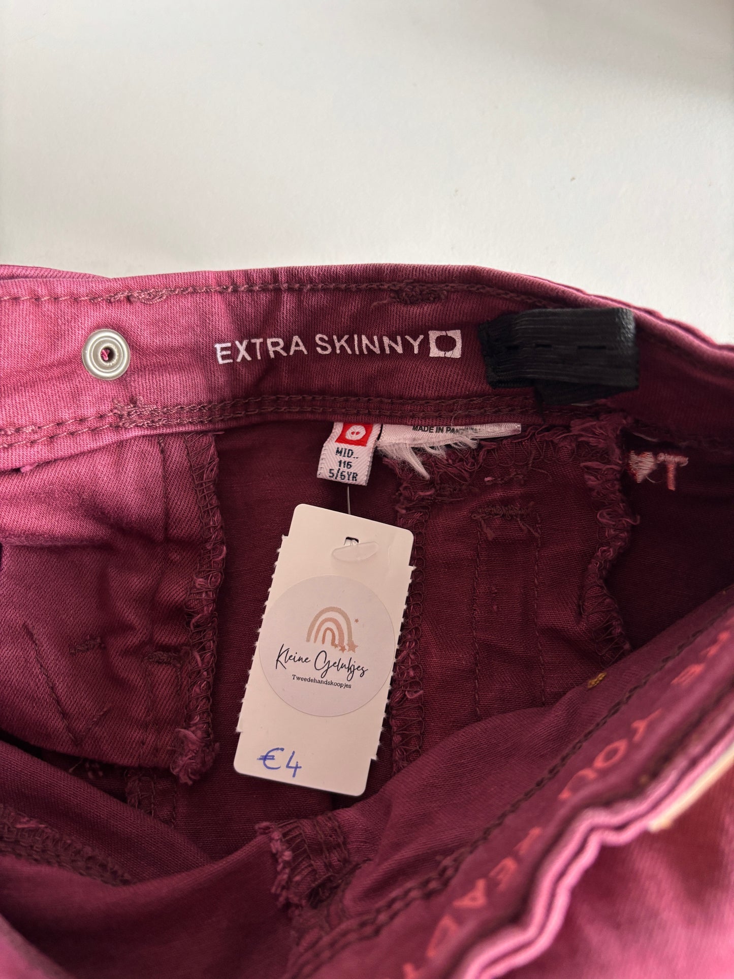 Wijnrode skinny jeansbroek