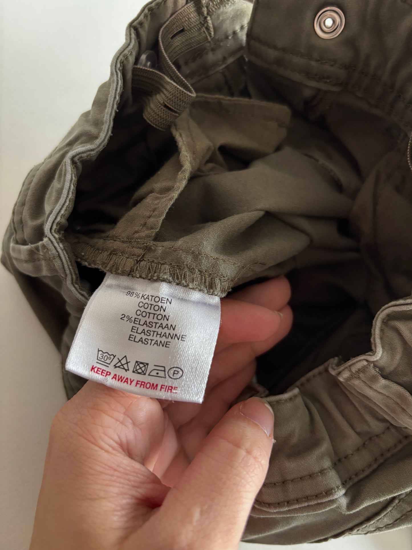 Khaki skinny jeansbroek