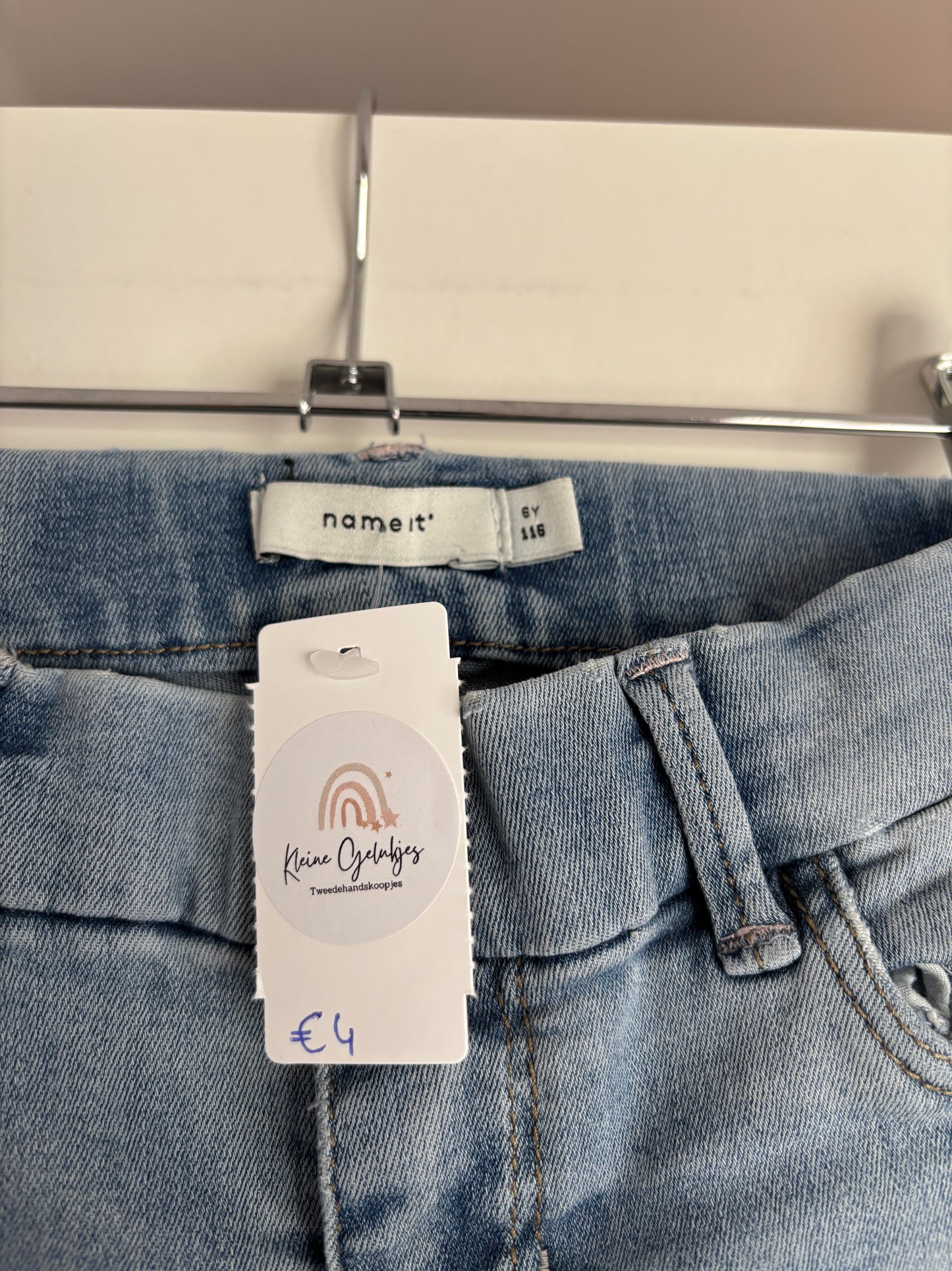 Lichtblauwe skinny ripped jeansbroek