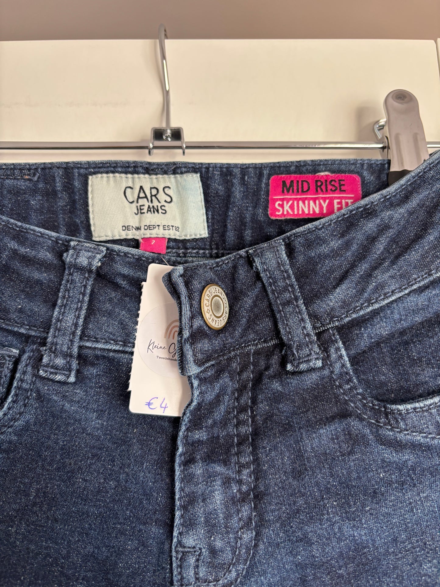 Marineblauwe skinny jeansbroek