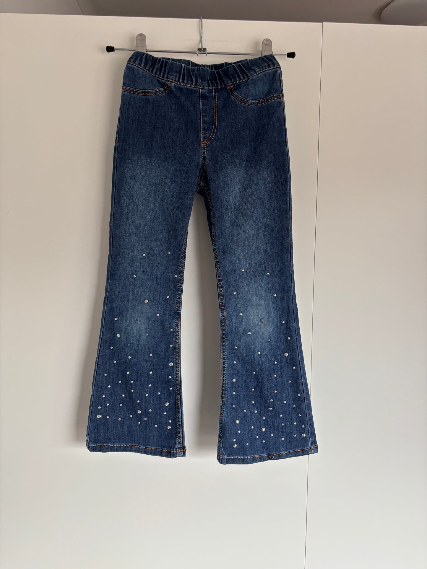 Flared jegging met steentjes