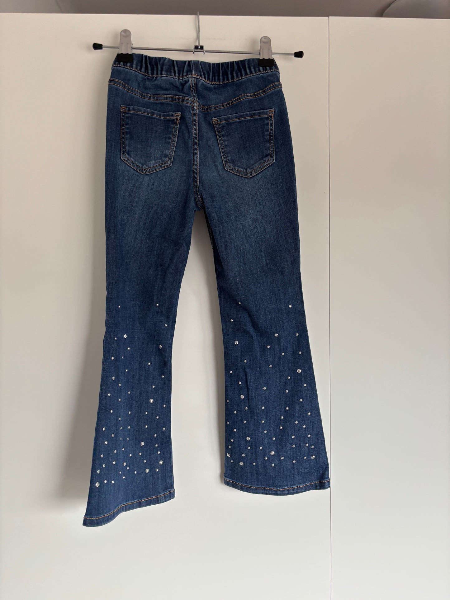 Flared jegging met steentjes