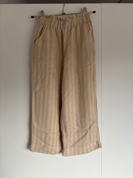 Beige gestreepte broek