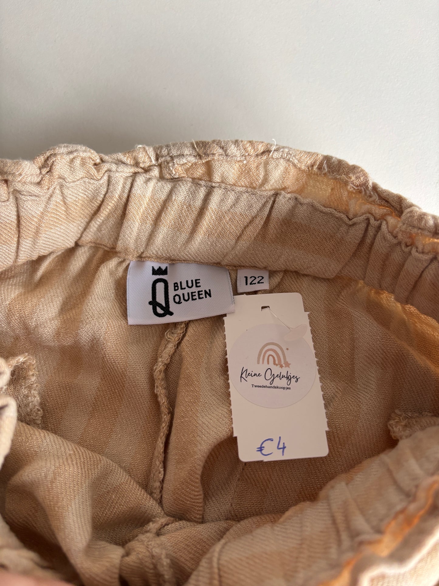 Beige gestreepte broek