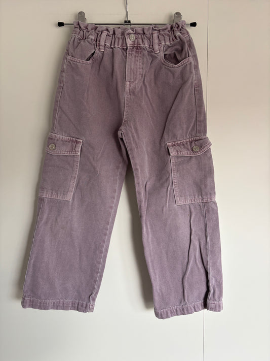 Lila cargojeansbroek