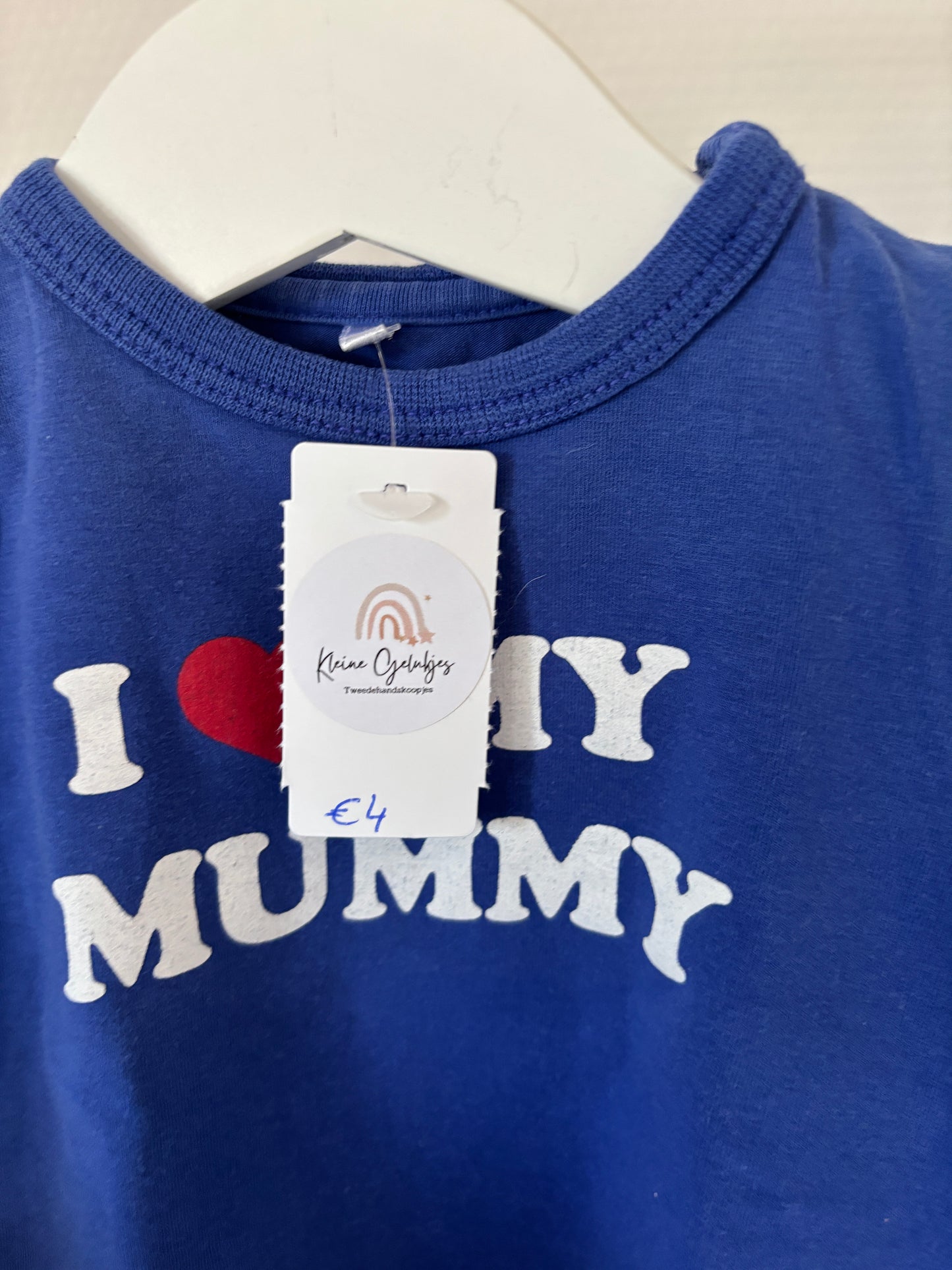 Blauwe longsleeve "I love my mummy"