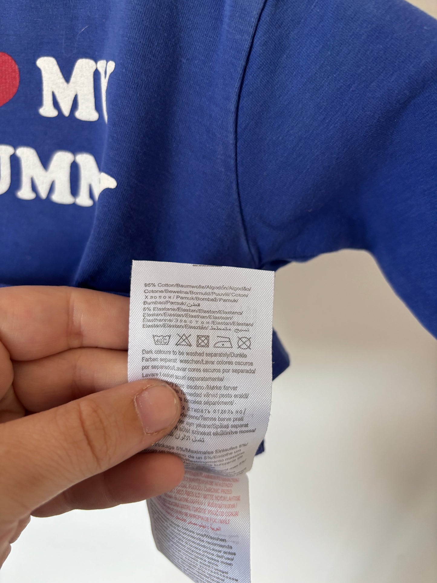 Blauwe longsleeve "I love my mummy"