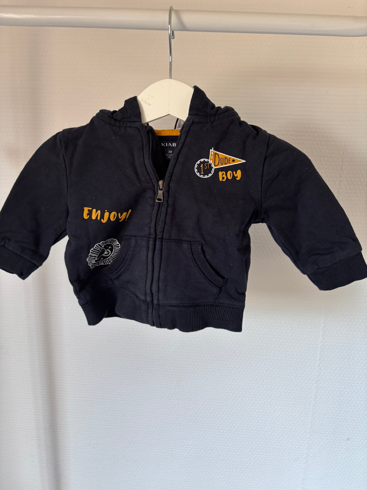 Marineblauwe vest met capuchon