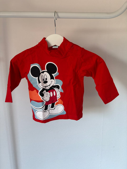 Rode longsleeve Mickey Mouse