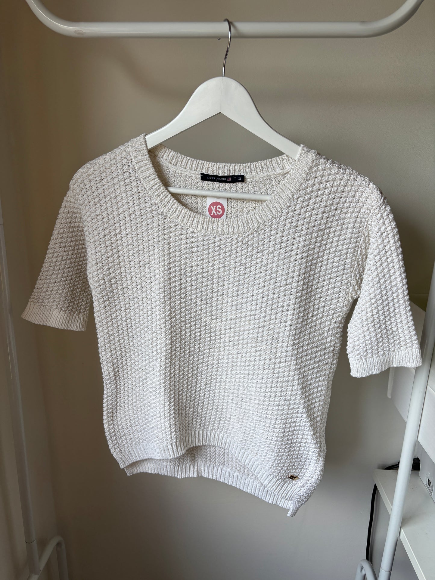 Witte trui met korte mouwen