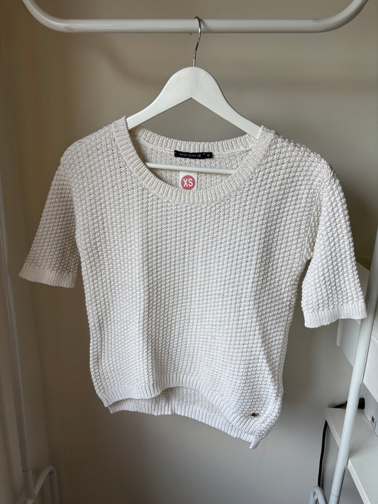 Witte trui met korte mouwen