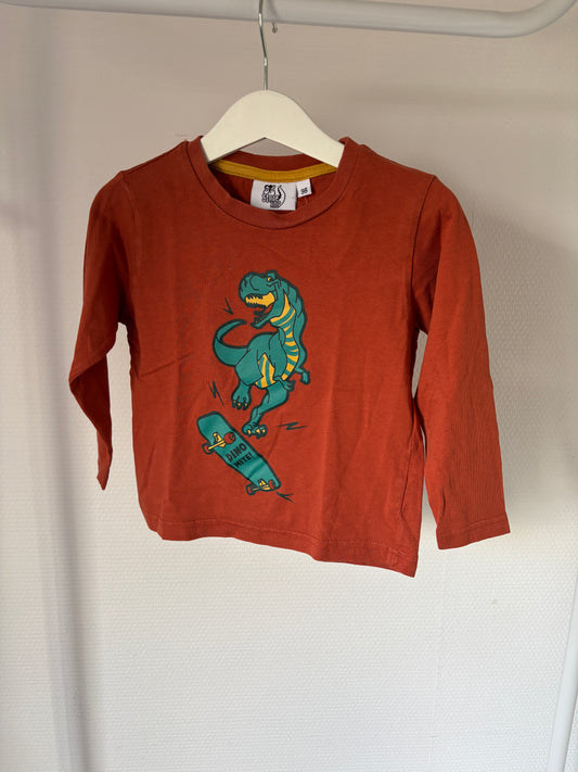 Roestkleurige longsleeve met dino