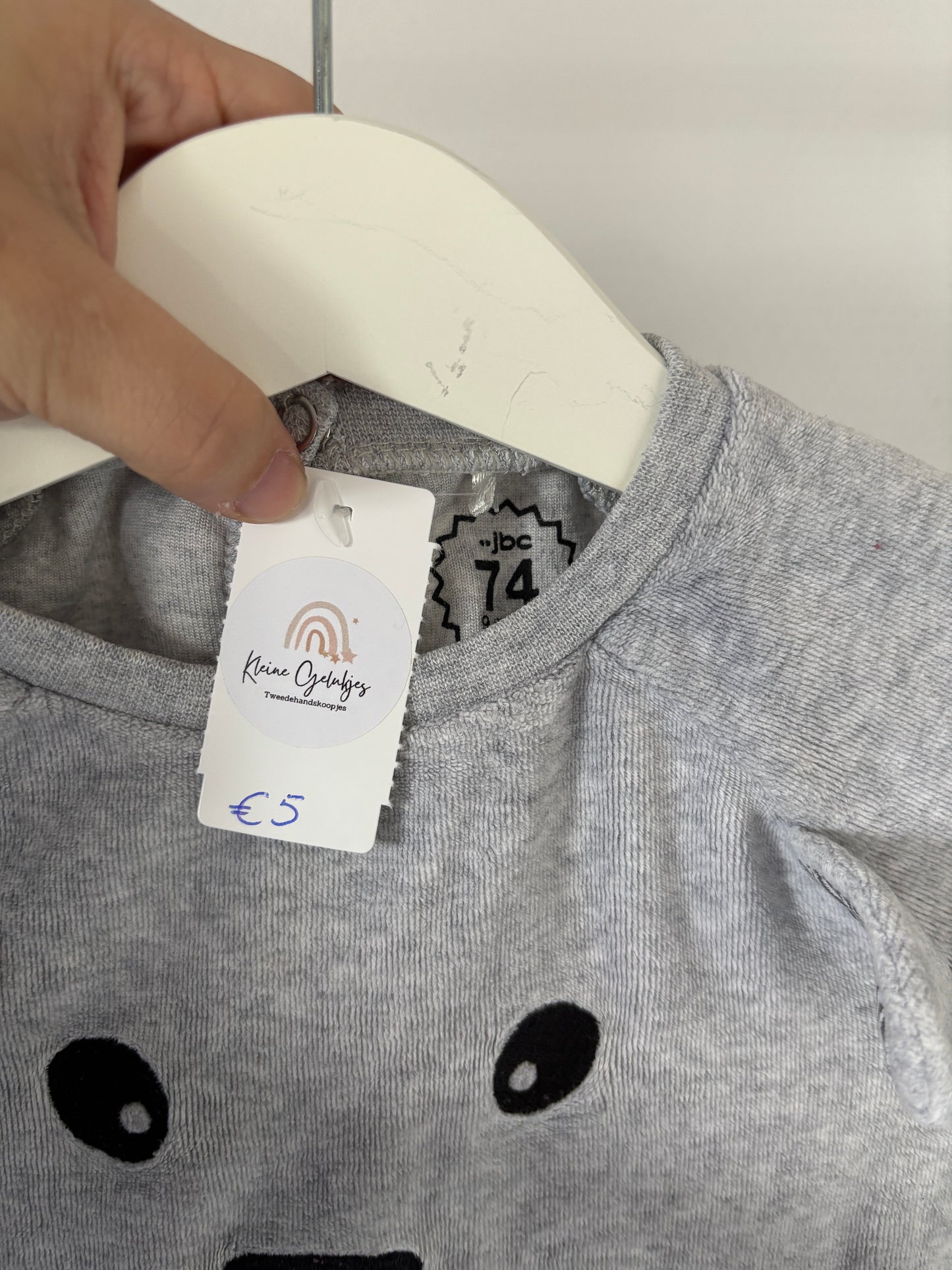 Grijze eendelige winterpyjama