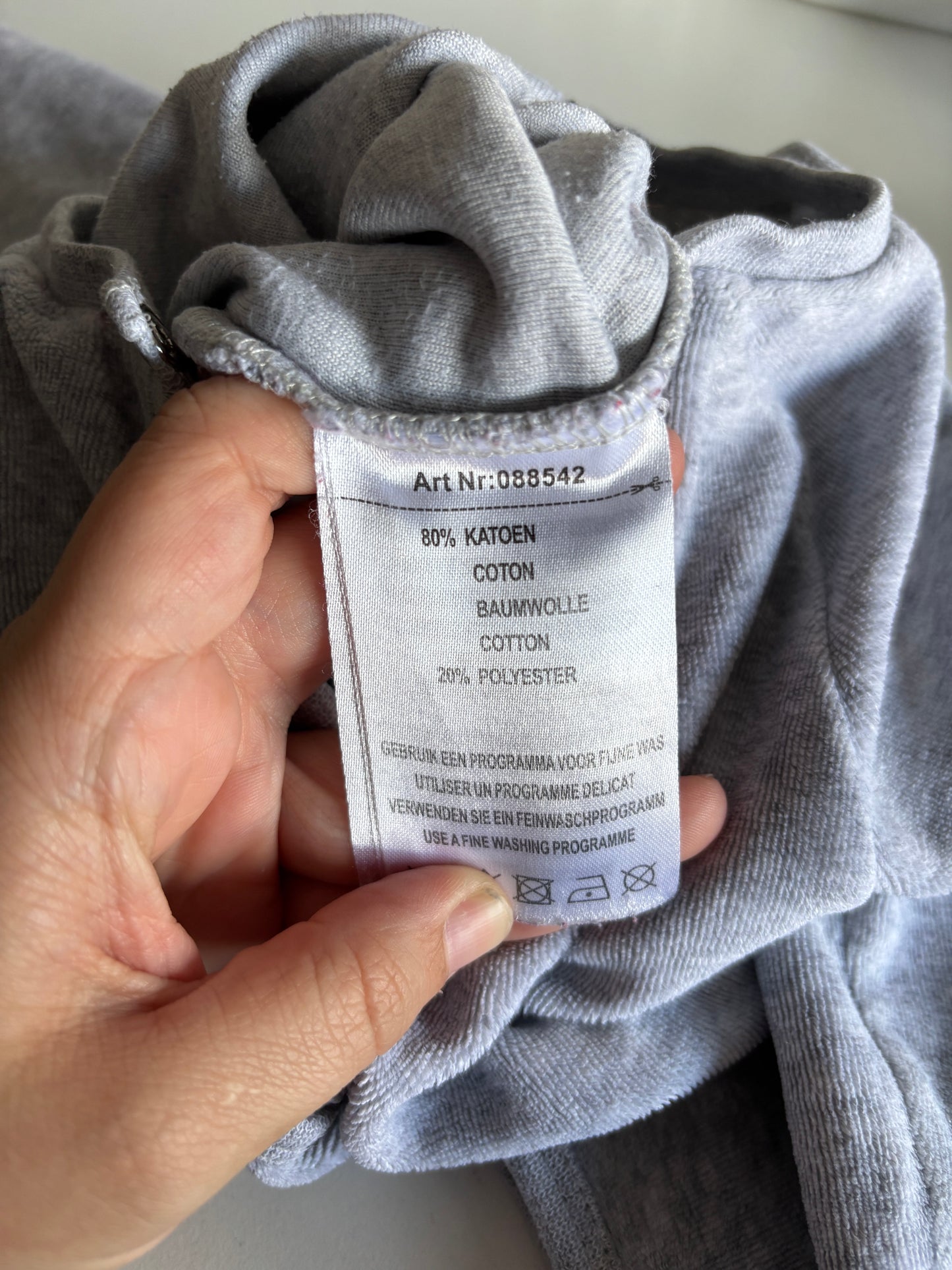 Grijze eendelige winterpyjama