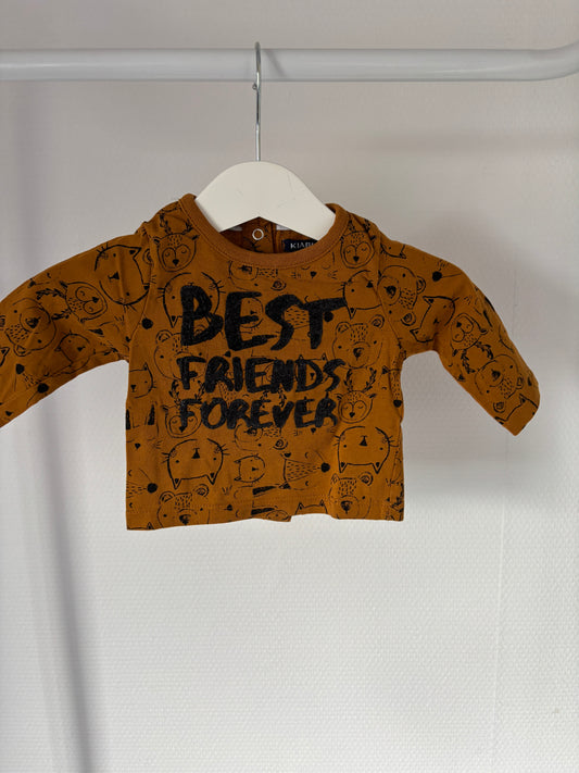 Bruine longsleeve "Best friends forever"