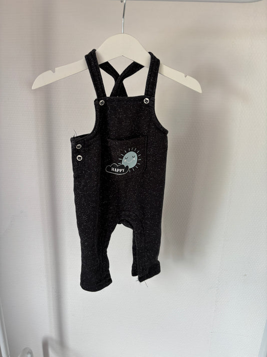 Donkergrijze/zwarte salopette