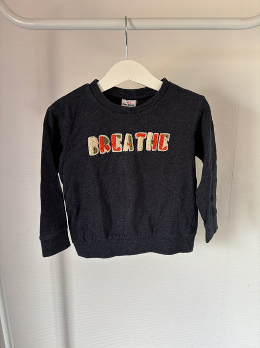 Marineblauwe sweater "Breathe"