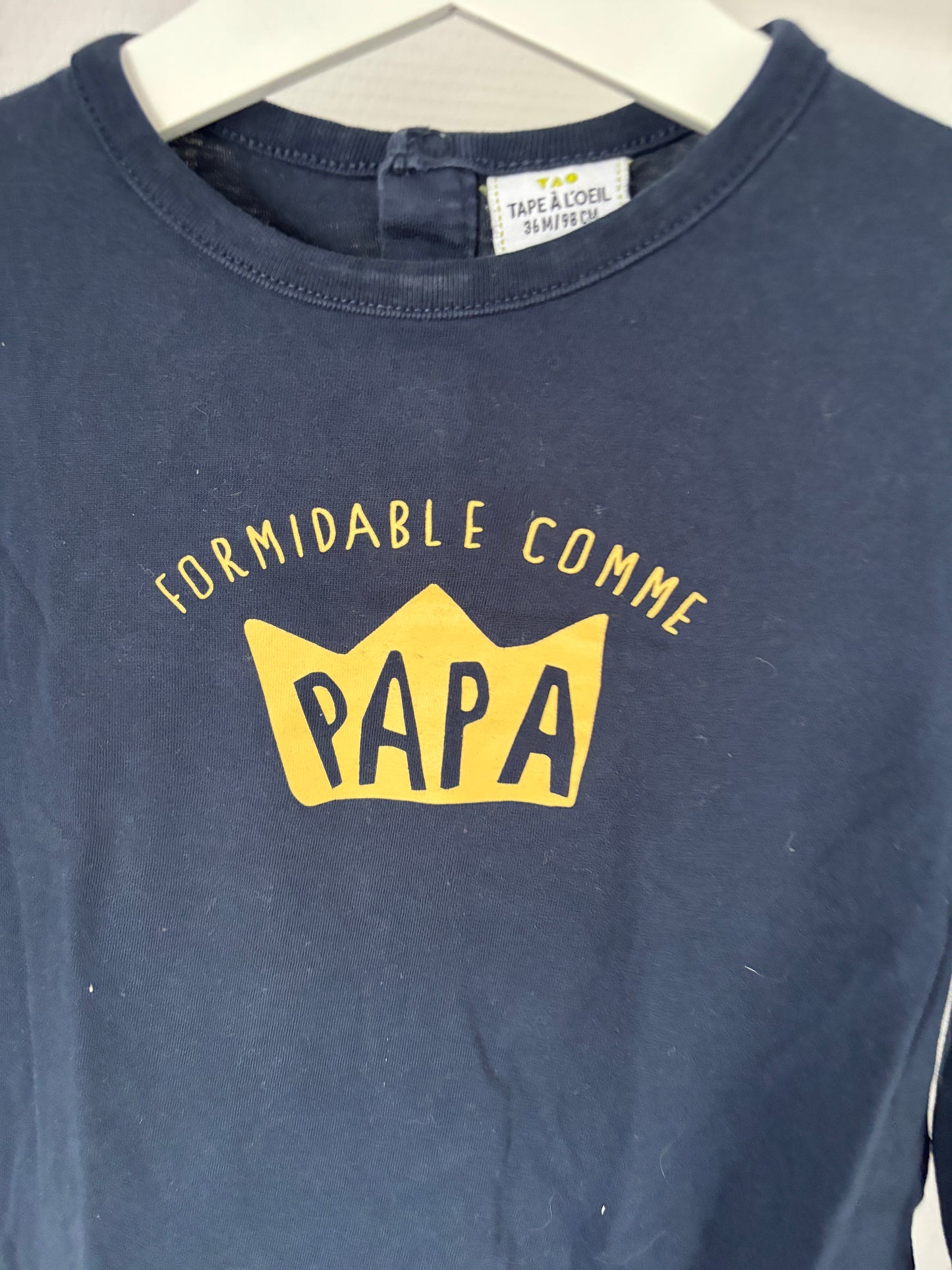 Marineblauwe longsleeve "Formidable comme papa"