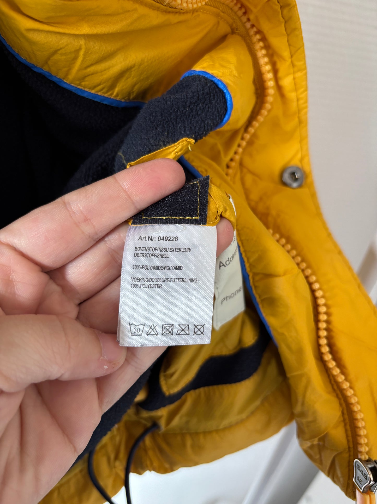 Mosterdgele winterjas