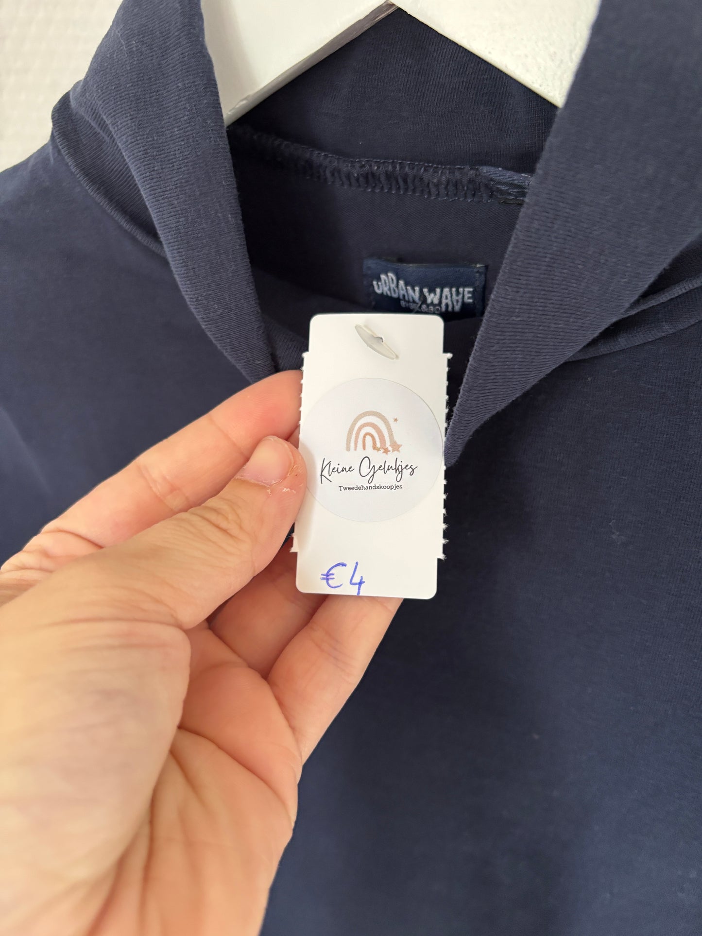 Marineblauwe longsleeve met rolkraag