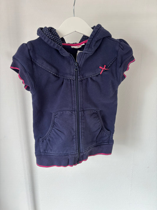 Marineblauwe vest met korte mouwen