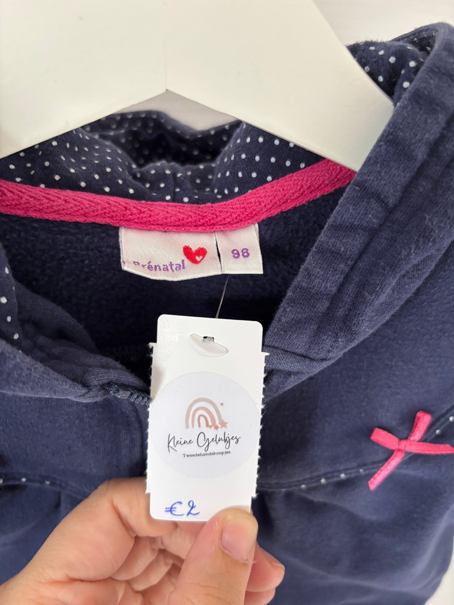 Marineblauwe vest met korte mouwen