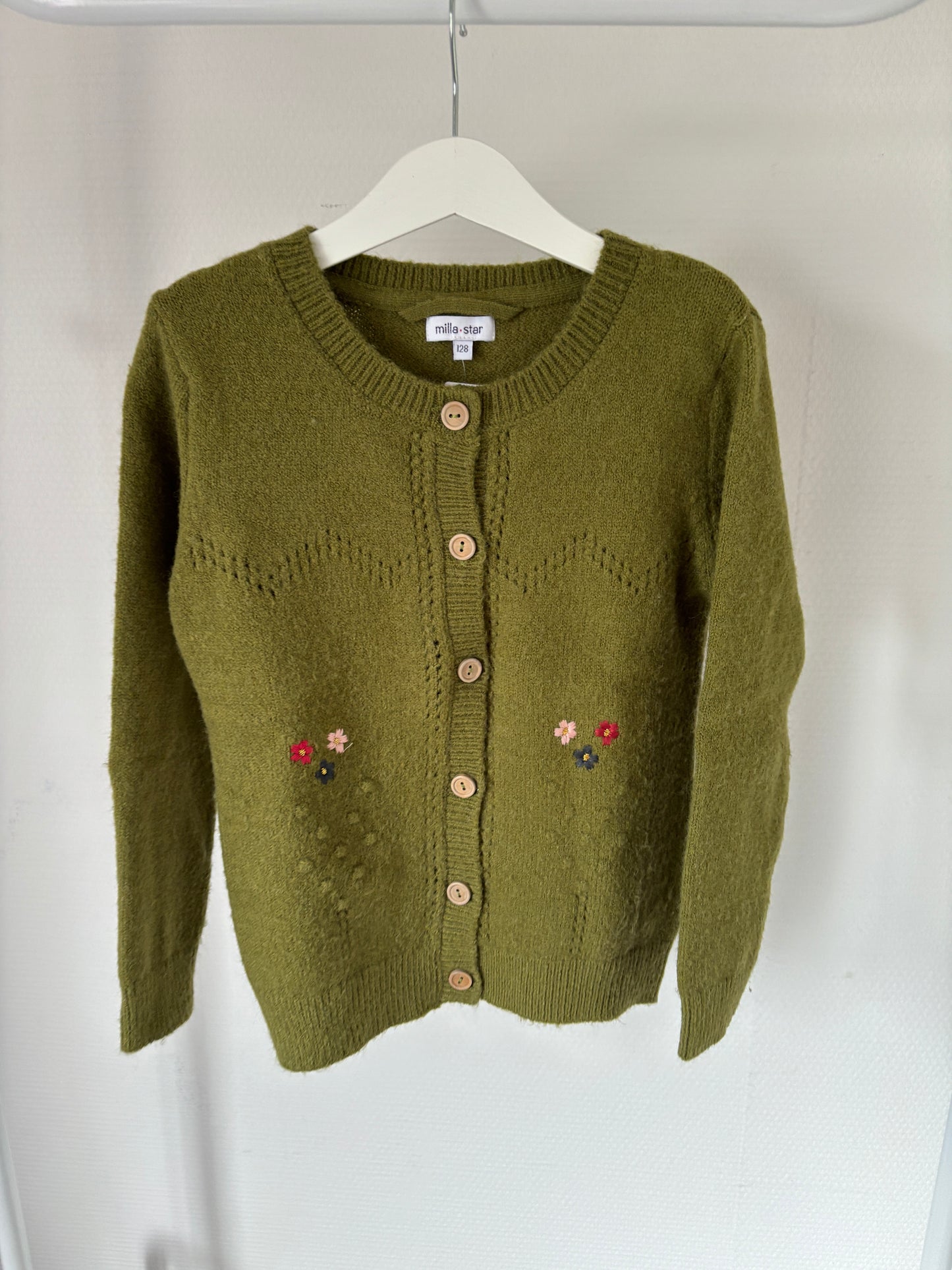 Olijfgroene cardigan