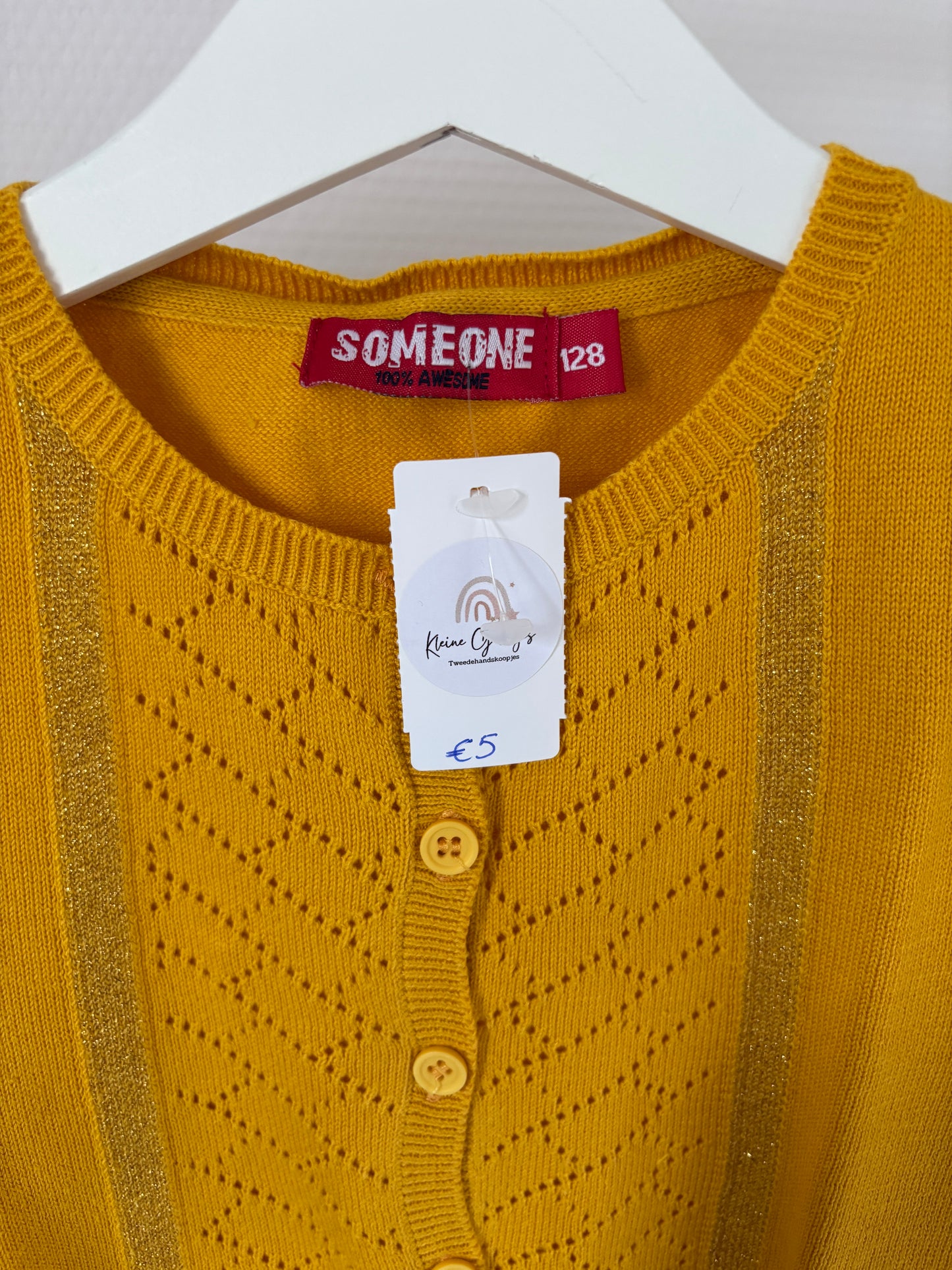 Mosterdgele cardigan