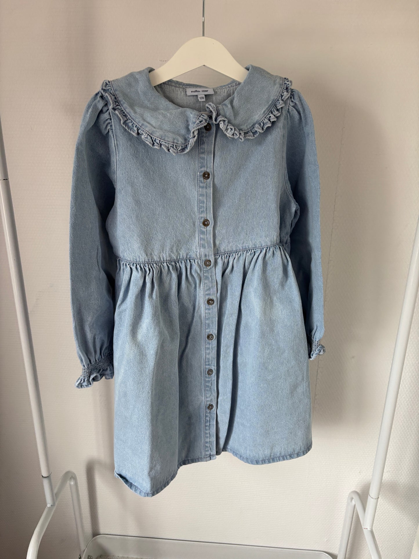 Lichtblauwe jeansjurk