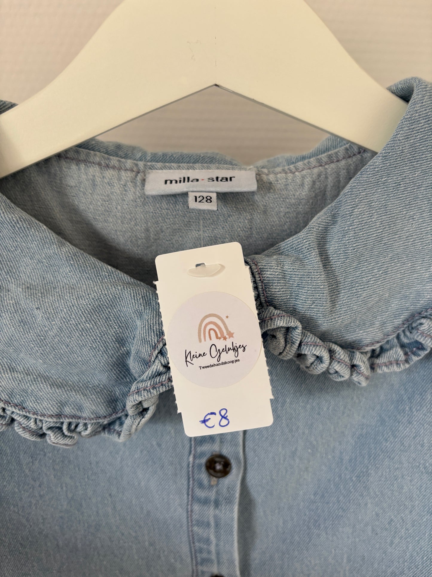 Lichtblauwe jeansjurk