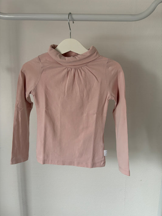 Lichtroze longsleeve met rolkraag