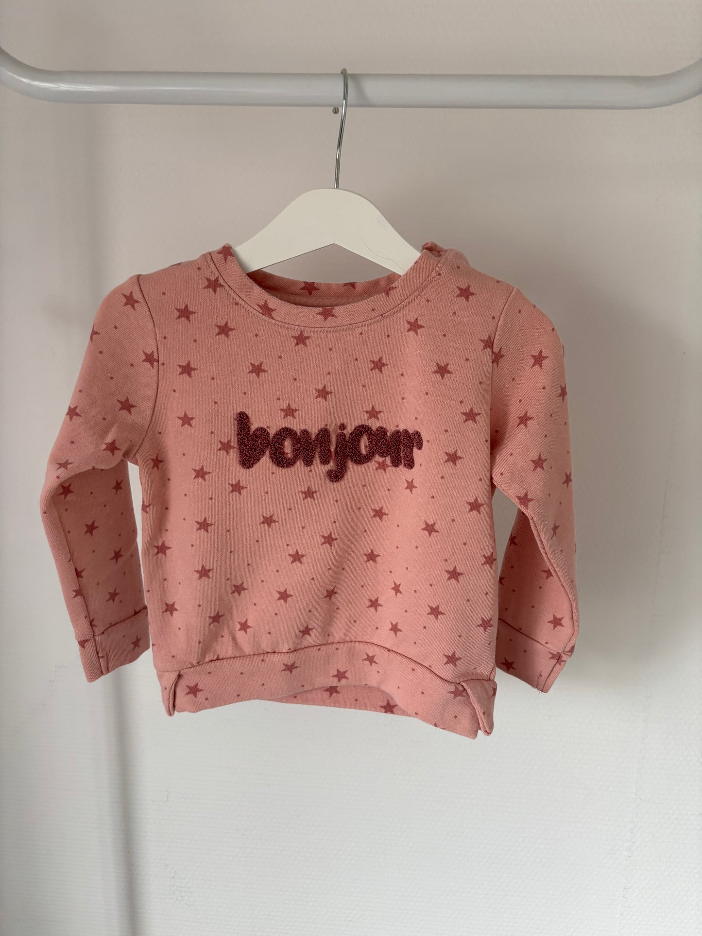 Roze sweater "Bonjour"