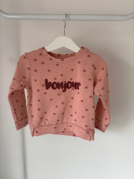 Roze sweater "Bonjour"