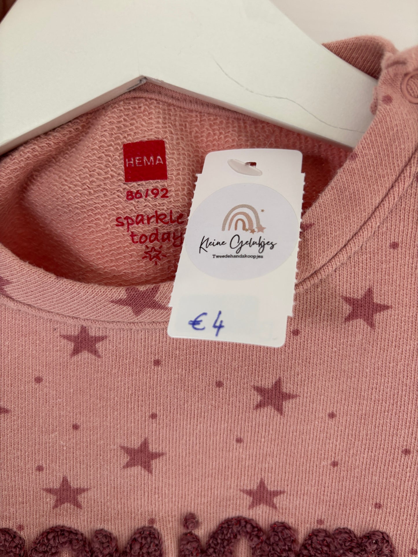 Roze sweater "Bonjour"