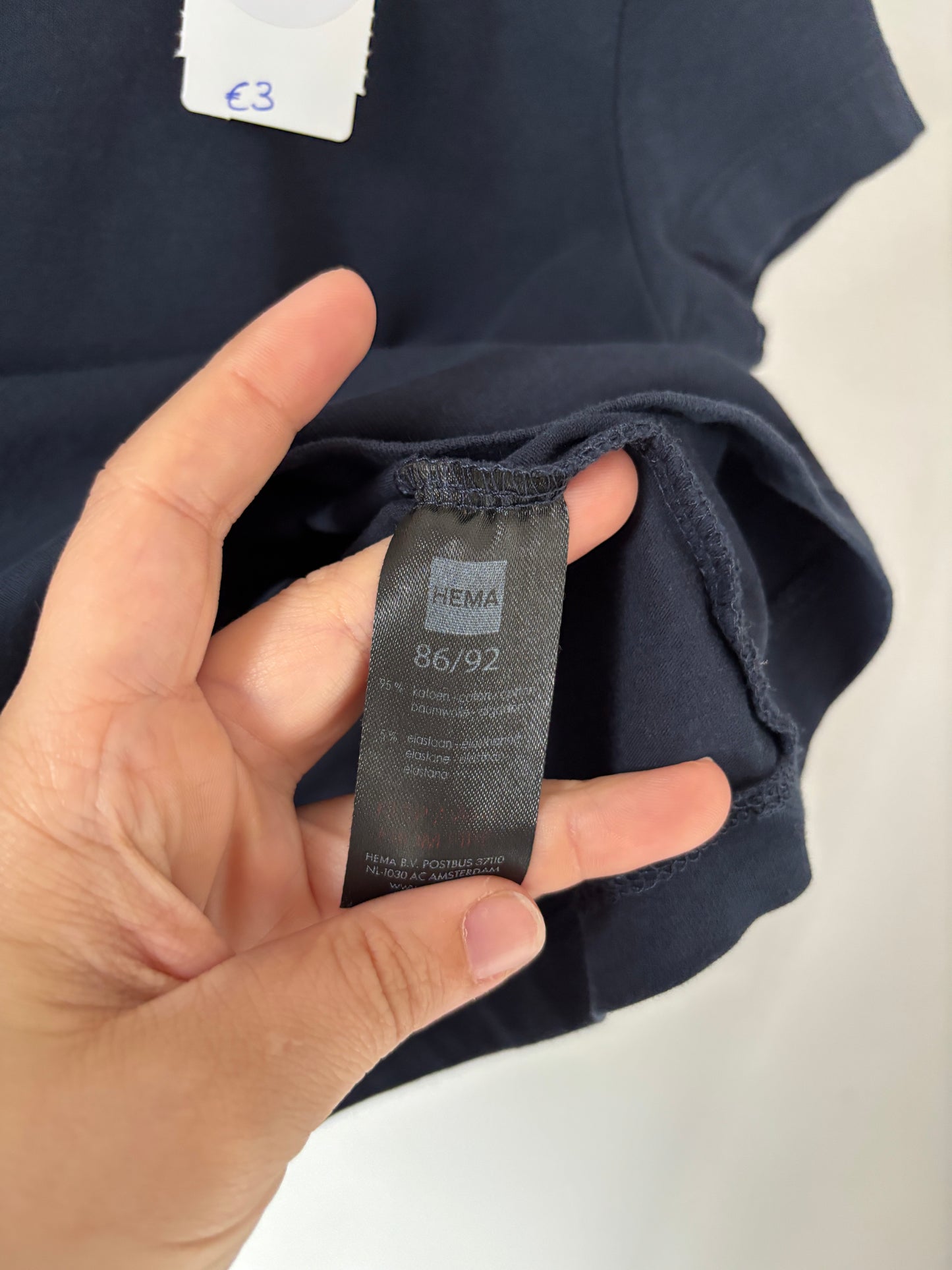 Marineblauwe basic T-shirt