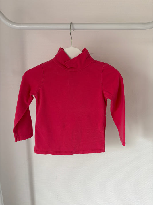 Roze longsleeve met rolkraag