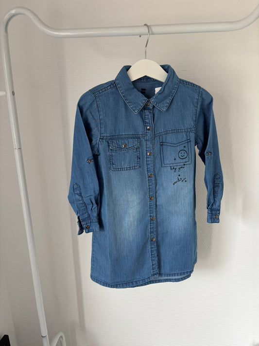 Jeansjurkje met lange mouwen