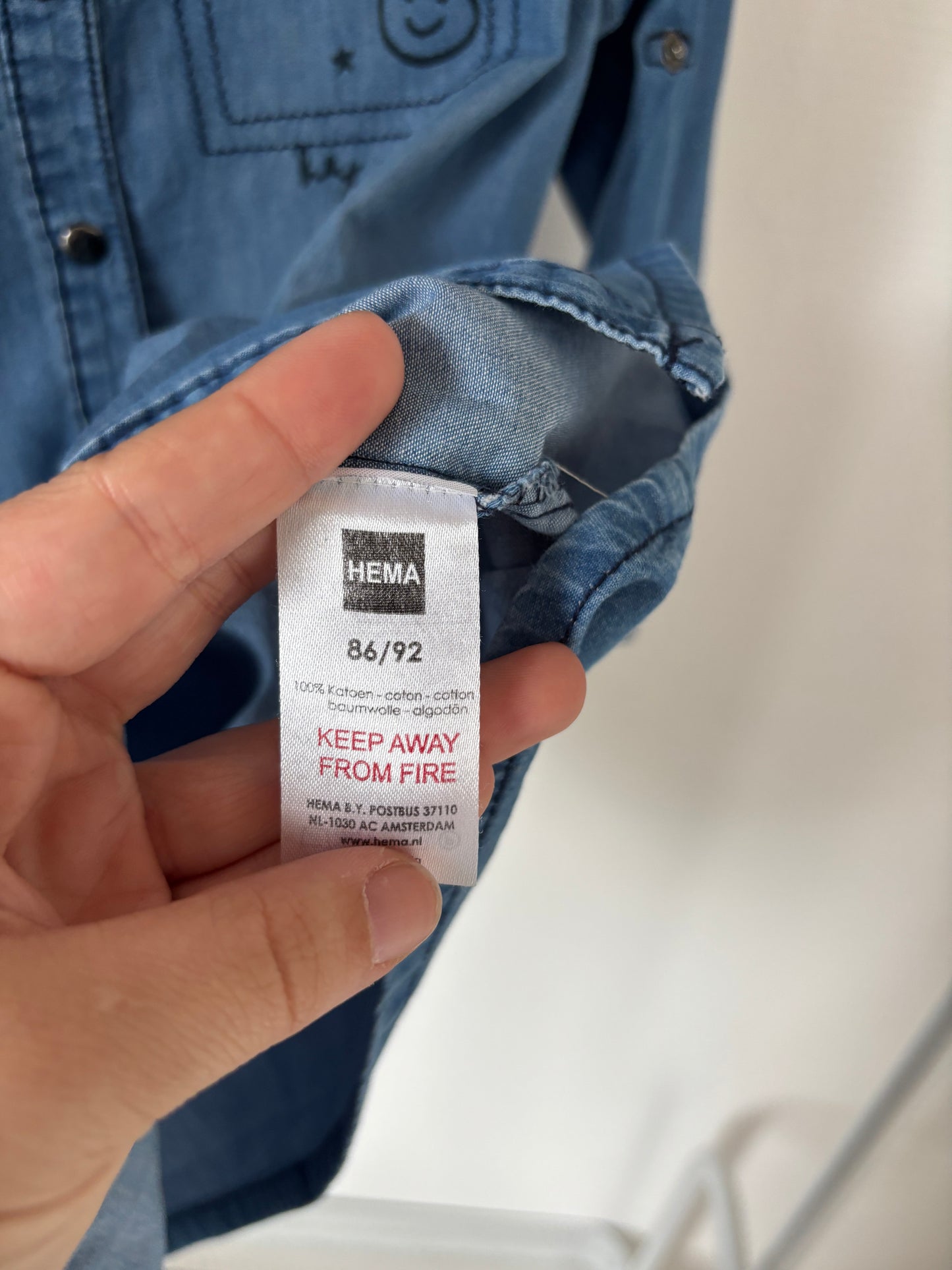 Jeansjurkje met lange mouwen