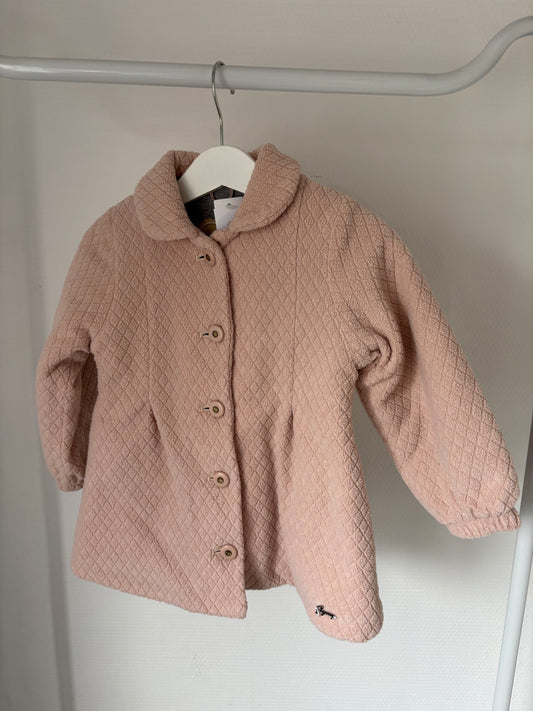 Lichtroze winterjas