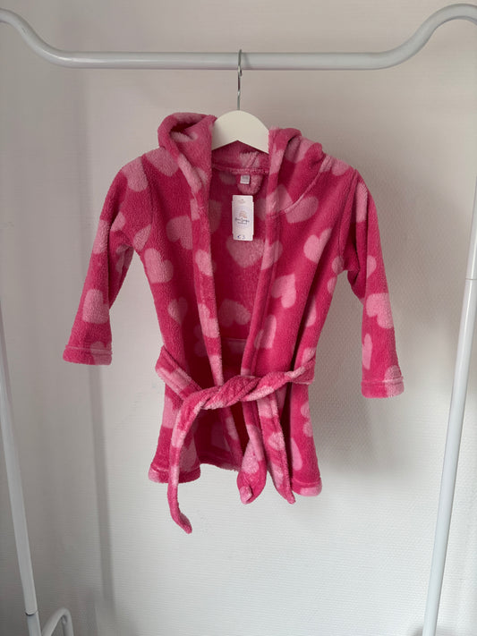 Roze badjas met hartjes