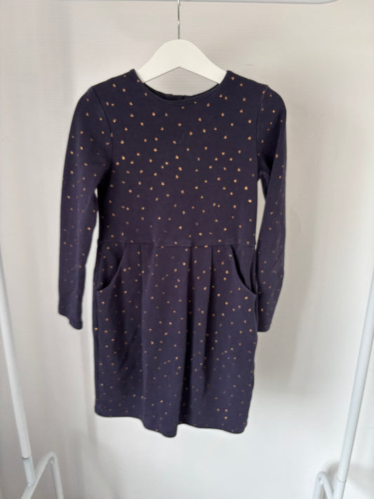 Marineblauw jurkje met sterretjes
