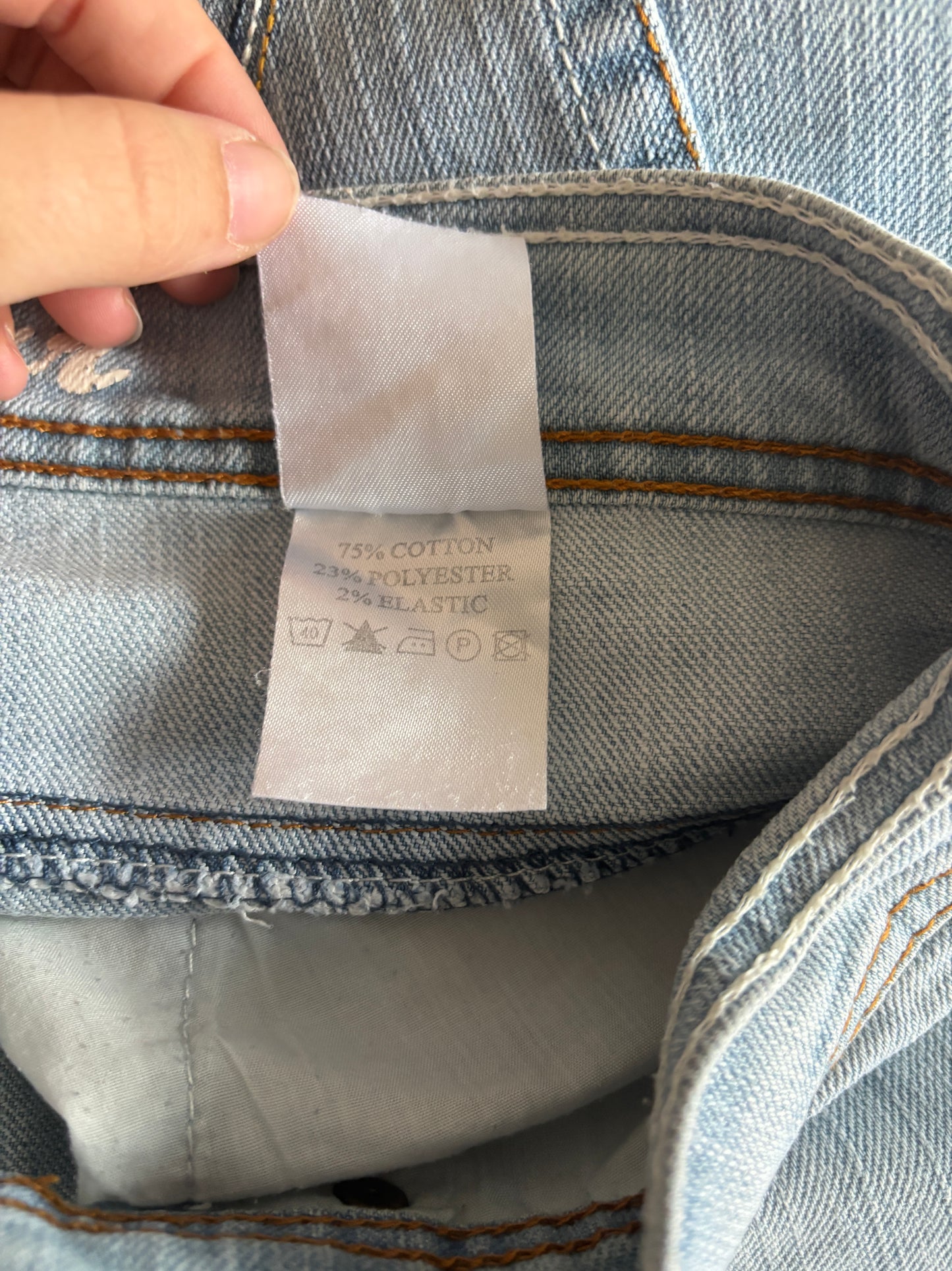 Lichtblauwe straight jeansbroek