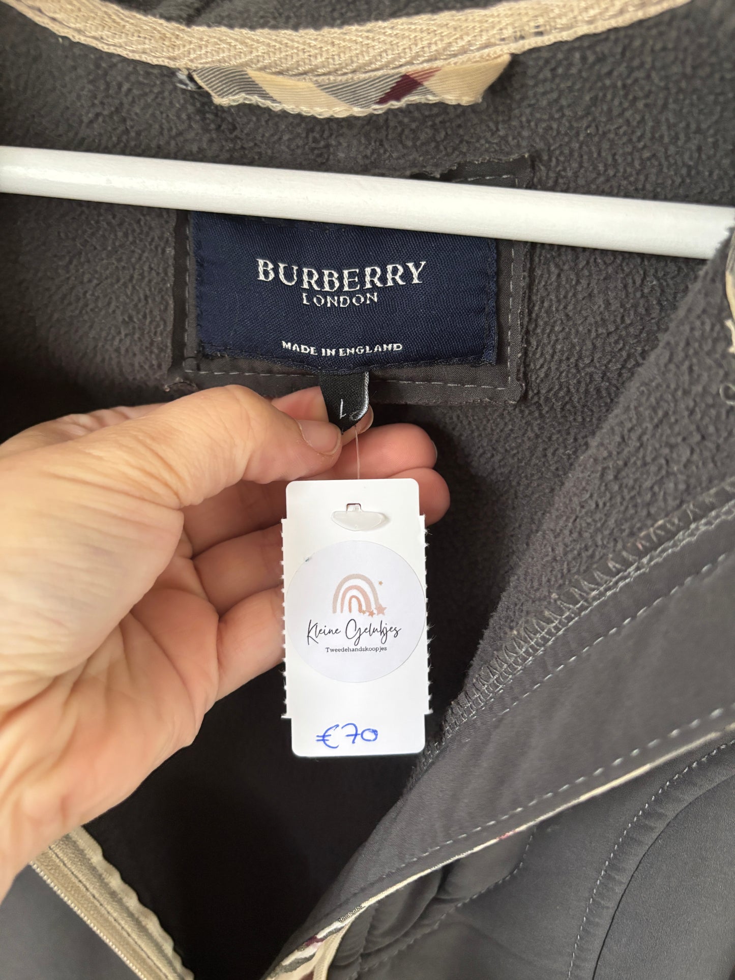 Grijze winddichte jas