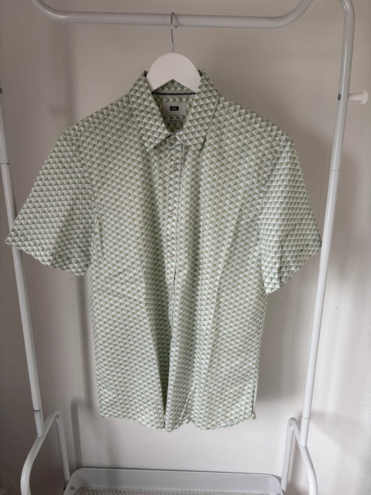 Groen geruite hemd met korte mouwen